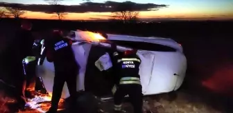 Konya'da Otomobil Takla Attı: 3 Yaralı