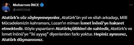 Ümit Özdağ ile Muharrem İnce arasında 'İnönü' tartışması: Hepiniz aynısınız, Atatürk düşmanısınız