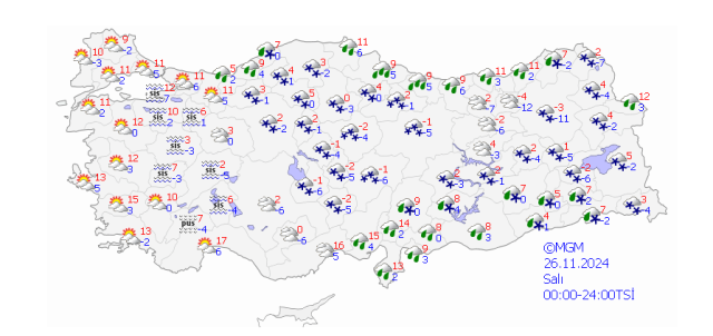 26 Kasım Ankara hava durumu | Ankara'da hava nasıl olacak, kar yağacak mı? Ankara günlük ve 5 günlük hava durumu tahmini!