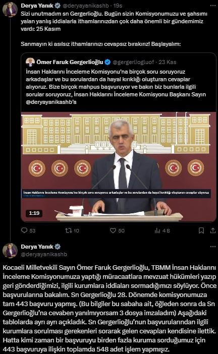 Discussion of 'legislation' between DEM Party's Gergerlioğlu and AK Party's Yanık