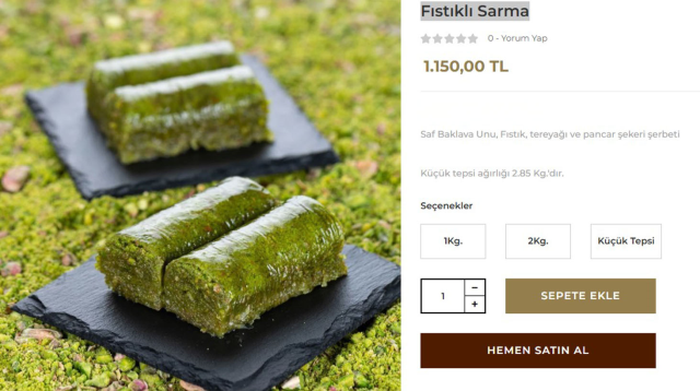 Price increase for Pistachio Sarma