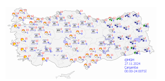 Gaziantep hava durumu | 27 Kasım Gaziantep'te hava nasıl olacak?