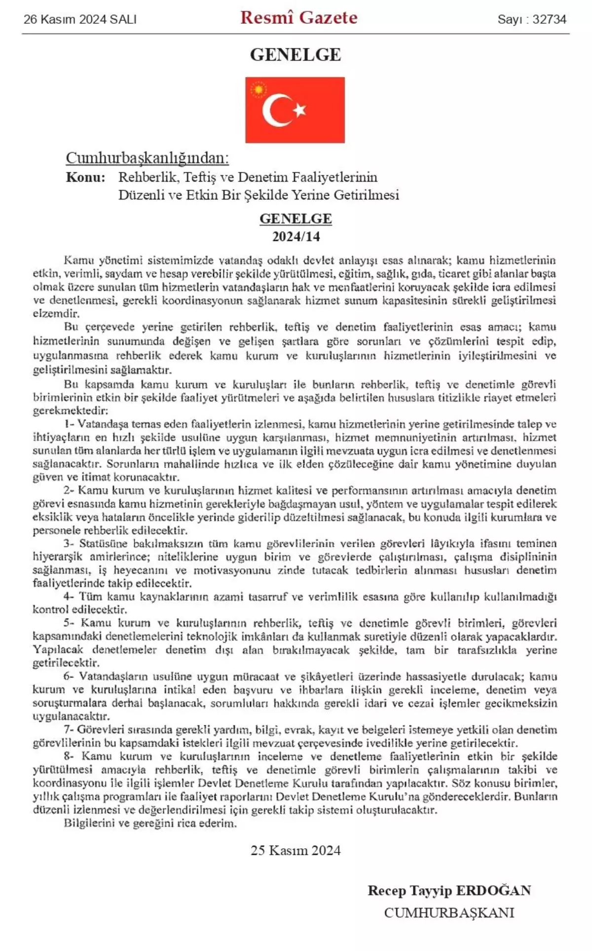 "Rehberlik, Teftiş ve Denetim Faaliyetlerinin Düzenli ve Etkin Bir Şekilde Yerine Getirilmesi" Genelgesi Resmi Gazete'de yayımlandı