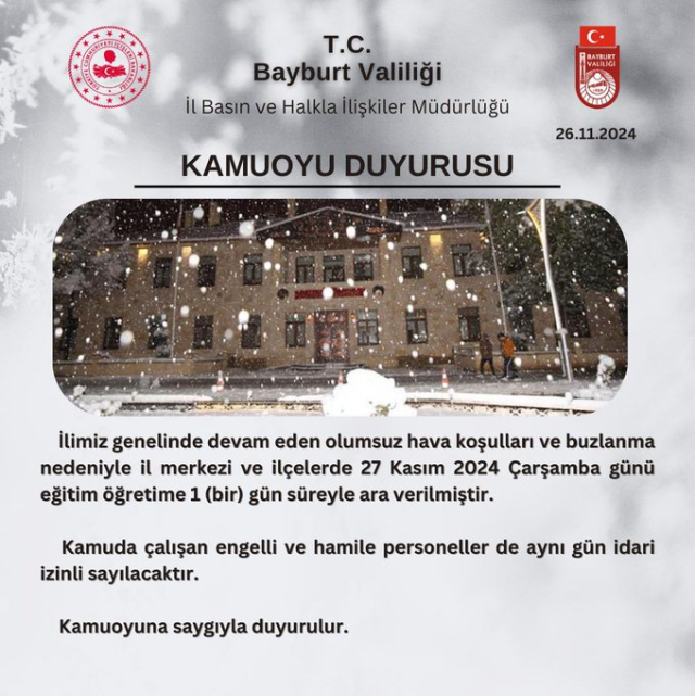 Yarın okul tatil mi? 27 Kasım Çarşamba okul yok mu?