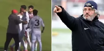 Mustafa Reşit Akçay, maçın ortasında sahaya girip futbolcusunu dövmeye kalktı