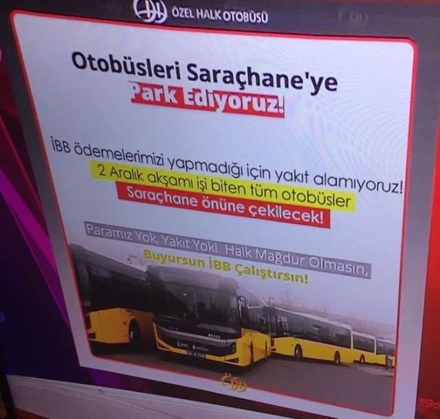 The Private Public Buses in Istanbul have shut down