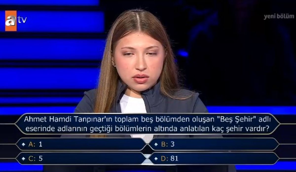 Ahmet Hamdi Tanpınar'ın toplam beş bölümden oluşan 'Beş Şehir' adlı eserinde adlarının geçtiği bölümlerin altında anlatılan kaç şehir vardır?