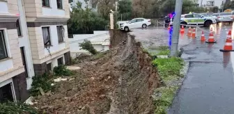 Bodrum'da Yağışlar Sebebiyle İstinat Duvarı Çöktü