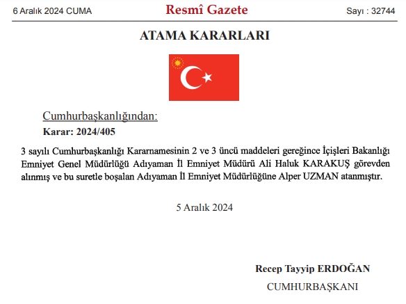Yeni Adıyaman İl Emniyet Müdürü kim oldu? Adıyaman İl Emniyet Müdürü Alper Uzman kimdir?