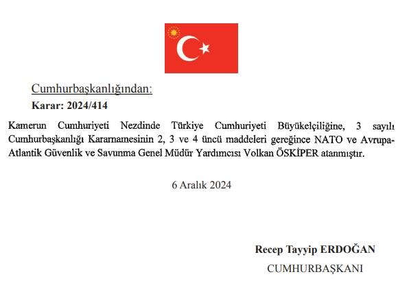 Yeni Kamerun Büyükelçisi Volkan Özkiper kimdir? Volkan Özkiper hayatı ve biyografisi!