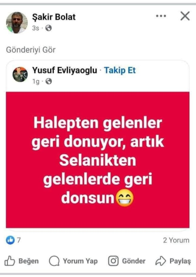 'Selanikliler de gitsin' diyen müdür görevden alındı