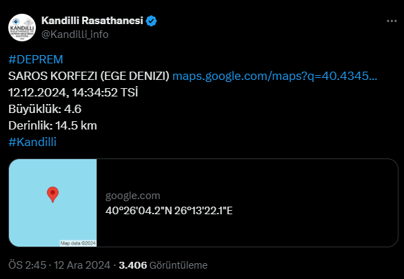 ÇANAKKALE'DE DEPREM! Deprem ne zaman oldu? Depremin büyüklüğü kaç?