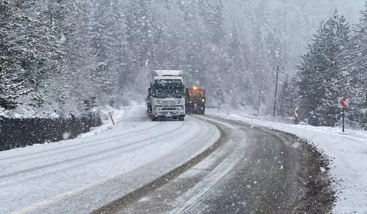Kocaeli ve Karabük'te Kar Yağışı Etkili Oldu