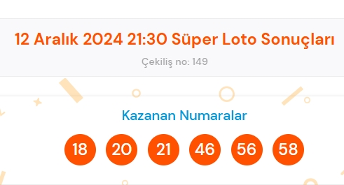 Süper Loto sonuçları açıklandı! 12 Aralık Süper Loto kazanan numaralar neler?