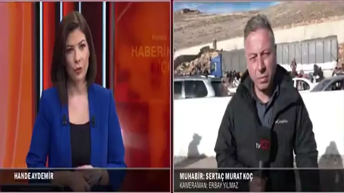 tv100 muhabiri Sertaç Murat Koç Suriye-Lübnan sınırında! İki yönlü göç dalgası başladı
