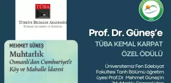 Iğdır Üniversitesi Öğretim Üyesi Prof. Dr. Mehmet Güneş'in eseri TUBA telif eser ödülüne layık görüldü