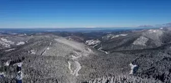 Ilgaz Dağı Milli Parkı'nın Karlı Manzarası Havadan Görüntülendi