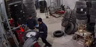 Şişirmeye çalıştıkları lastik bomba gibi patladı