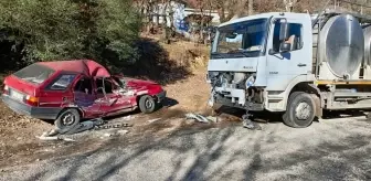 Çan'da Süt Tankeri ile Otomobilin Çarpışması: 1 Yaralı