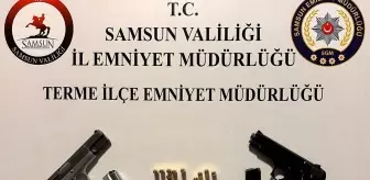 Samsun Terme'de Ruhsatsız Tabancalarla Yakalanan İki Zanlı Gözaltında