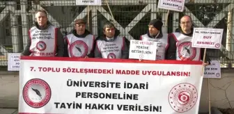 Üniversite İdari Personelleri Sendikası Tayin Sorununu Çözmek İçin Eylemde