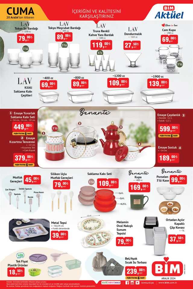 BİM AKTÜEL 20 ARALIK KATALOĞU! 20 Aralık Cuma BİM aktüel kataloğunda hangi ürünler var? BİM'de bu hafta hangi fırsatlar var?