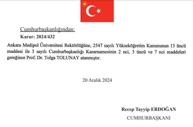 Ankara Medipol Üniversitesi yeni rektörü kim oldu? Ankara Medipol Üniversitesi Rektörü Prof. Dr. Tolga Tolunay kimdir, kaç yaşında, nereli, branşı ne?