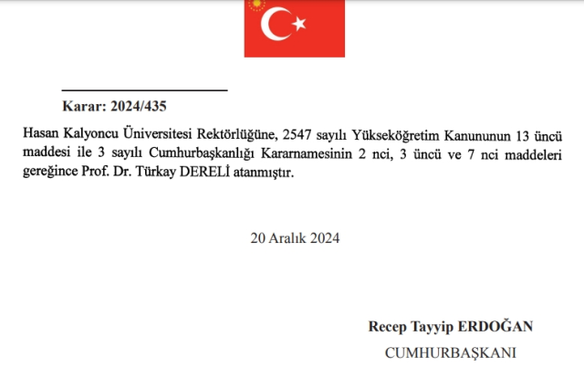 Hasan Kalyoncu Üniversitesi yeni rektörü kim oldu? Hasan Kalyoncu Üniversitesi Rektörü Prof. Dr. Türkay Dereli kimdir, kaç yaşında, nereli, branşı ne?