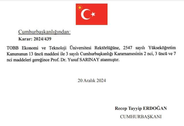 TOBB Ekonomi ve Teknoloji Üniversitesi Üniversitesi yeni rektörü kim oldu? TOBB Rektörü Prof. Dr. Yusuf Sarınay kimdir, kaç yaşında, nereli, branşı ne TOBB Ekonomi ve Teknoloji Üniversitesi Üniversitesi yeni rektörü kim oldu? TOBB Rektörü Prof. Dr. Yusuf Sarınay kimdir, kaç yaşında, nereli, branşı ne
