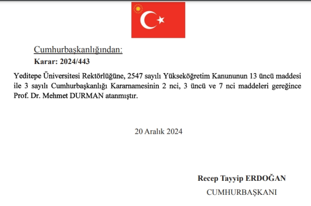 Yeditepe Üniversitesi yeni rektörü kim oldu? Yeditepe Üniversitesi Rektörü Prof. Dr. Mehmet Durman kimdir, kaç yaşında, nereli, branşı ne?