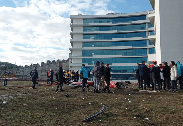 First images from the helicopter crash in Muğla where 4 people died