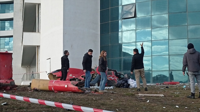 First images from the helicopter crash in Muğla where 4 people died