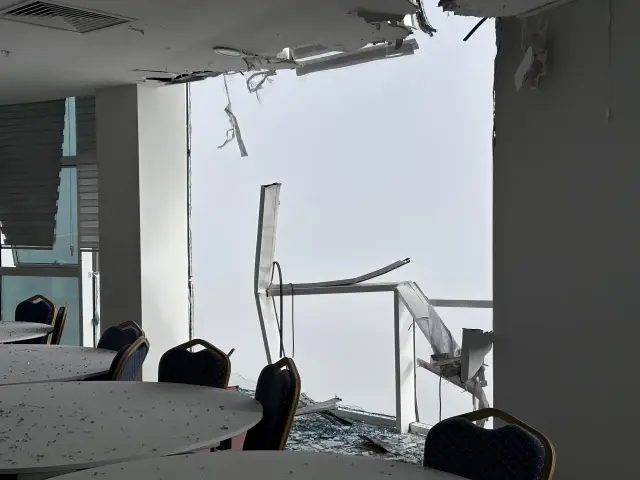 The interior of the hospital that was hit by the ambulance helicopter in Muğla