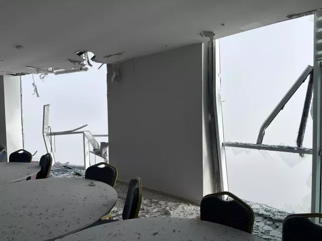 The interior of the hospital that was hit by the ambulance helicopter in Muğla