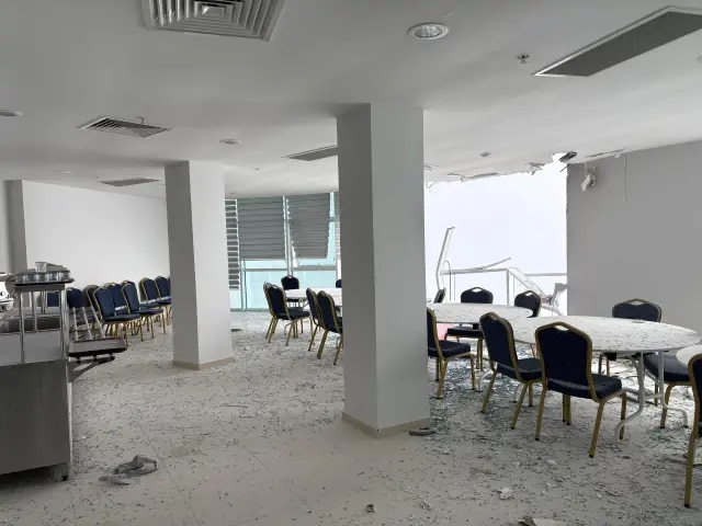 The interior of the hospital that was hit by the ambulance helicopter in Muğla