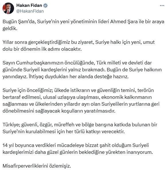 Dışişleri Bakanı Hakan Fidan: Suriye'de tarihin doğru tarafında yer aldık