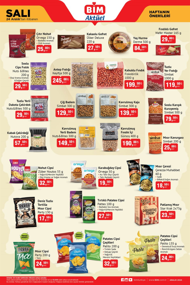 BİM AKTÜEL 24 ARALIK KATALOĞU! 24 Aralık Salı BİM aktüel kataloğunda hangi ürünler var? BİM'de bu hafta hangi fırsatlar var?