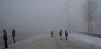 Yüksekova'da Soğuk Hava ve Yoğun Sis Hayatı Olumsuz Etkiledi