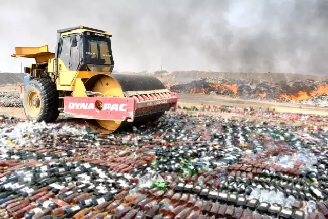 Drugs and alcohol worth 250 million dollars were destroyed