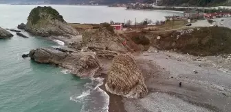 Sinop'ta Deniz Çekilmesi Dronla Görüntülendi