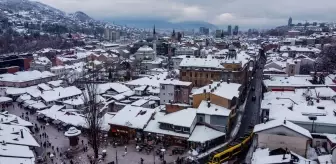 Saraybosna'da Yoğun Kar Yağışı Sonrası Dronla Havadan Görüntüler