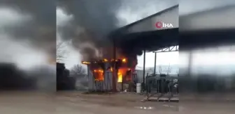 İnegöl'de Hurdacıya Ait Konteyner Büro Yangınla Kül Oldu