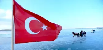 Çıldır Gölü'nde Atlı Kızak Keyfi