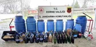 Edirne'de Evde Yapılan Aramada 1560 Litre Kaçak İçki Ele Geçirildi