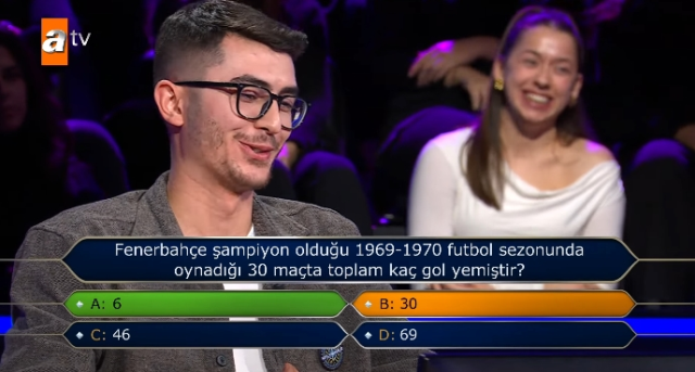 Fenerbahçe şampiyon olduğu 1969-1970 futbol sezonunda oynadığı 30 maçta toplam kaç gol yemiştir?