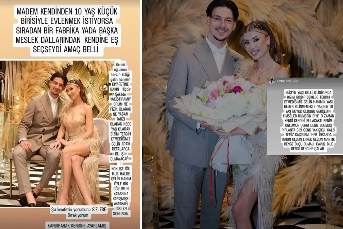 Enis Destan'ın annesinden olay paylaşım: Gelin hanımın kıyafetine bakın