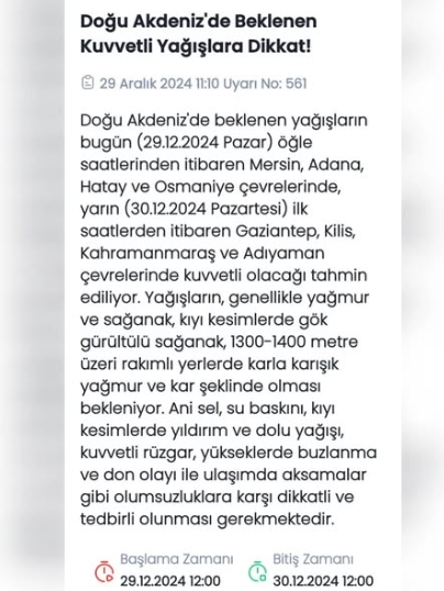 Adana okullar tatil mi 30 Aralık Pazartesi (Son Dakika Adana Valiliği)?