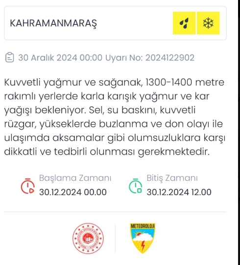 Kahramanmaraş okullar tatil mi 30 Aralık Pazartesi (Son Dakika Kahramanmaraş Valiliği)?