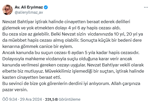 Intriguing post from Nevzat Bahtiyar's lawyer