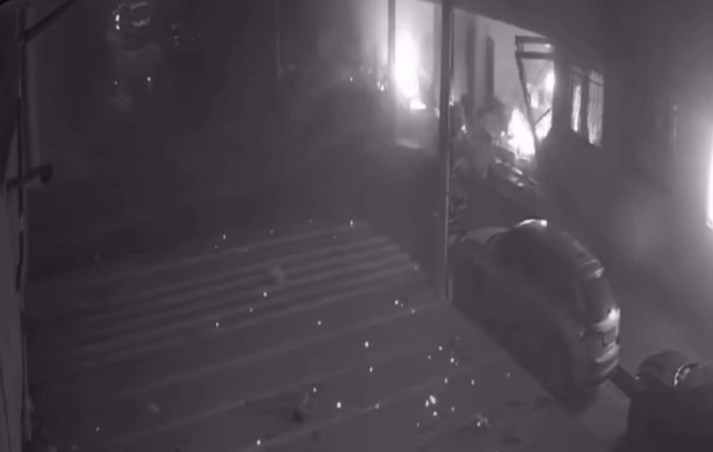 Security camera footage of the natural gas disaster that injured 13 people